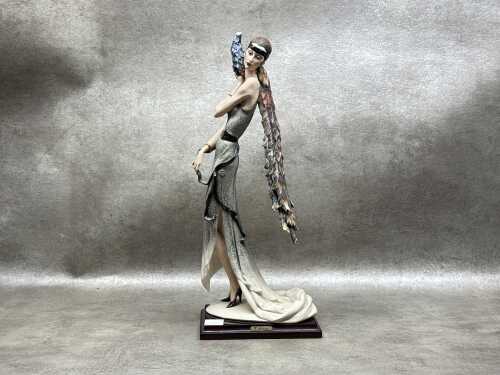 Giuseppe Armani 'Lady With Peacock' porcelain figure