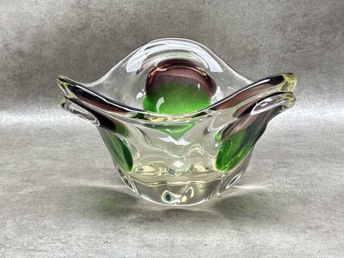 Art glass tri-form centrepiece bowl