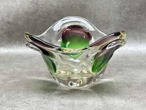 Art glass tri-form centrepiece bowl