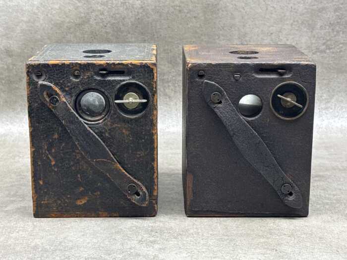 Two antique Kodak No.2 Bulls-Eye box cameras