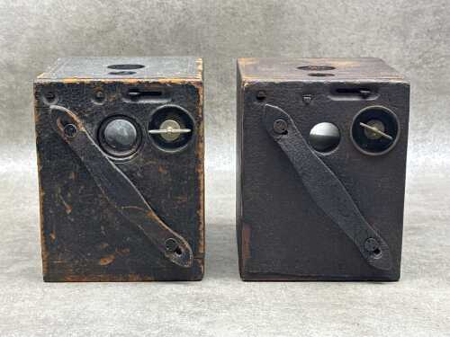 Two antique Kodak No.2 Bulls-Eye box cameras