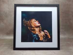 Kylie Minogue framed and signed art card.