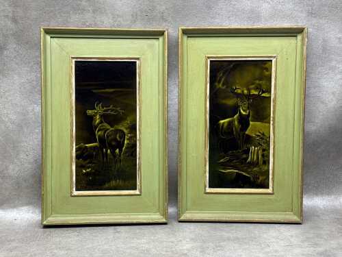 Pair of antique Sherwin & Cotton glazed ceramic tiles