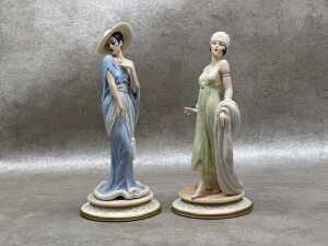 Two Capodimonte 'Mode Liberty' porcelain figures
