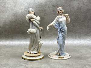Two Capodimonte 'Mode Liberty' porcelain figures
