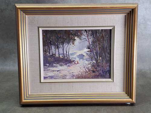 Richard Chamerski (1951-2022), The Clearing, Mt Macedon. Oil painting on board