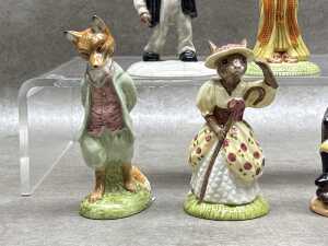Six Royal Doulton porcelain Bunnykins and one Royal Doulton figure. - 3