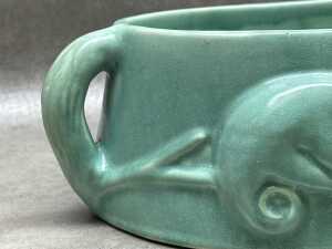 Australian Melrose Ware double handled possum bowl with flower frog - 3