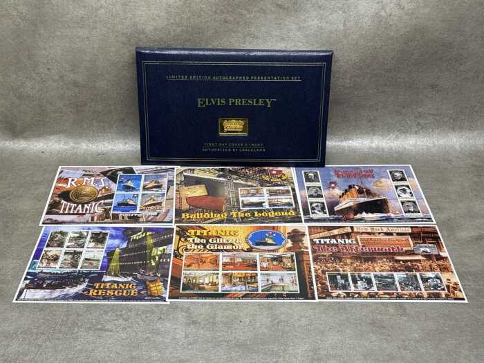 Elvis Presley First Day Cover & Ingot together with Madagascar Titanic commemorative stamp sheets