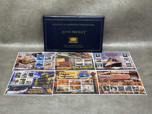 Elvis Presley First Day Cover & Ingot together with Madagascar Titanic commemorative stamp sheets