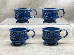 Mid-century indigo blue coffee set - 3