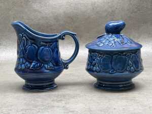 Mid-century indigo blue coffee set - 4