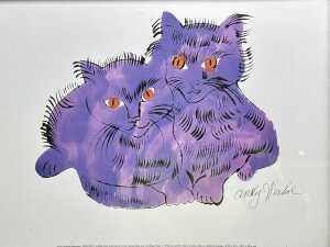 After Andy Warhol, untitled cats (2). Two framed prints on paper - 2