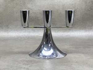 Three mid-century modern metal candle holders - 2