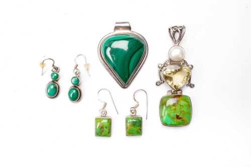 A collection of gemstone jewellery in sterling silver