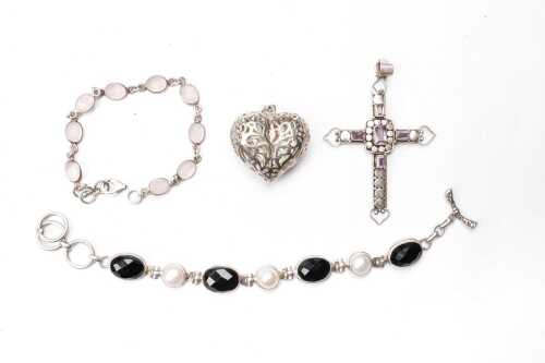 A collection of gemstone jewellery in sterling silver