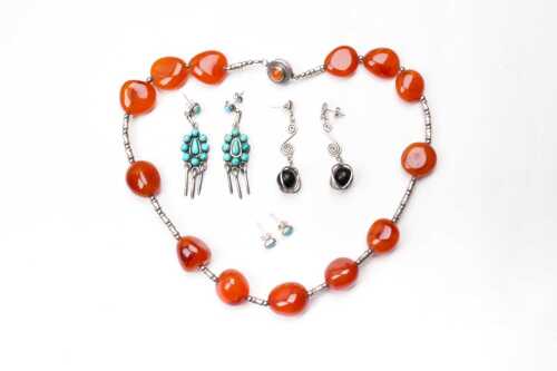 A collection of gemstone jewellery in sterling silver