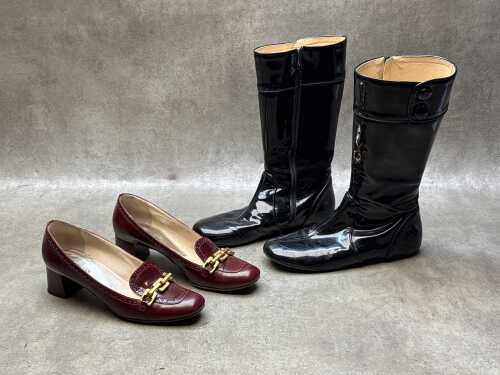 Two pairs of designer style leather shoes