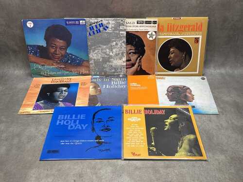 10 Billie Holiday and Ella Fitzgerald Jazz vinyl records