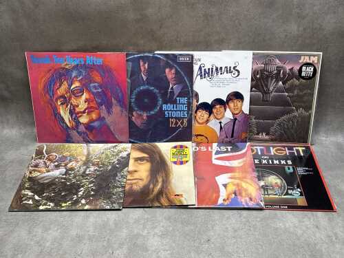 Eight Rock and Blues vinyl records