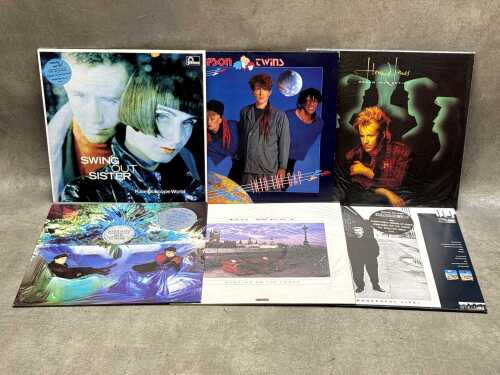 Six '80s Synthpop vinyl records
