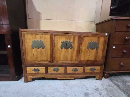 Two-piece oriental cabinet