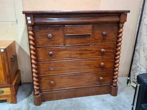 Victorian-style chest of seven drawers