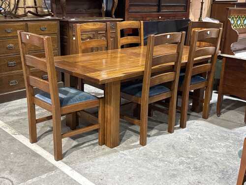 Wentworth seven-piece timber dining suite