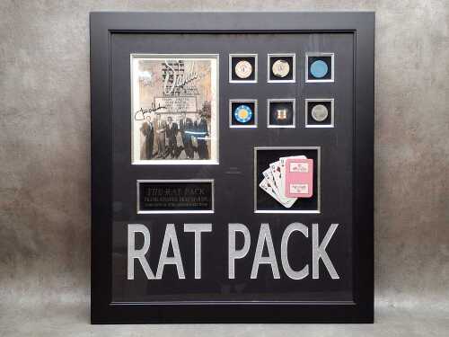 The Rat Pack framed autograph memorabilia collage
