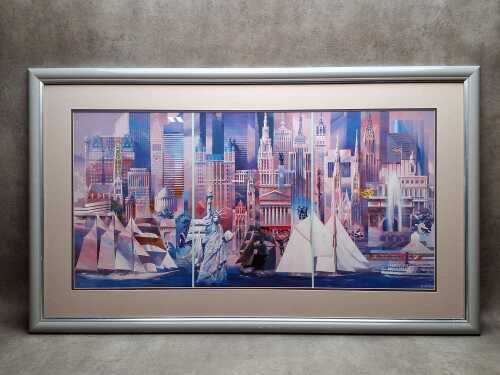 Charles Billich framed reproduction 'Manhattan' print on paper