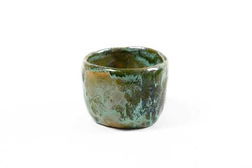 Australian green drip glazed terracotta vase