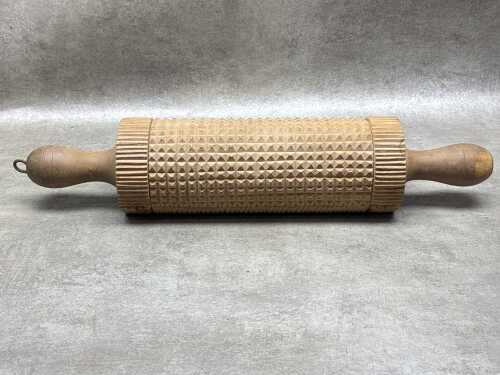 Antique carved timber butter roller (it's huge!)