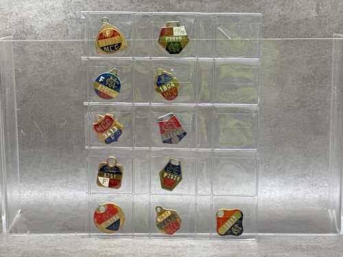 Eleven vintage 1970s Melbourne Cricket Club membership badges