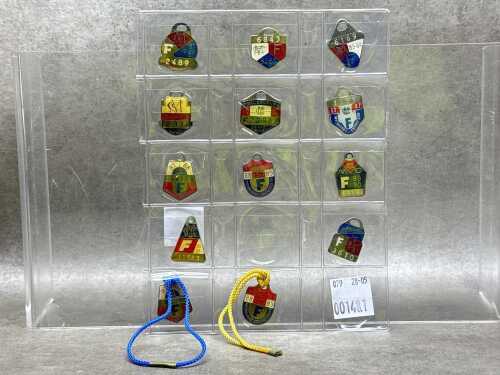 Thirteen vintage 1980s Melbourne Cricket Club membership badges