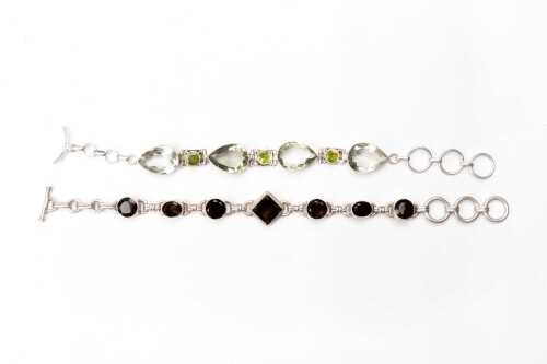 Two gemstone bracelets in sterling silver
