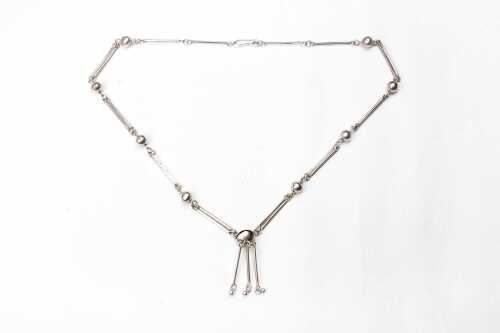 A necklace in sterling silver.