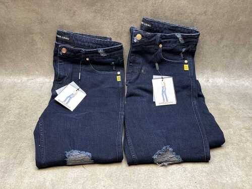 Two pairs of designer-style women's jeans, size 12. New with tags