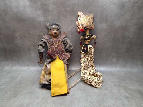 Two traditional Wayang Golek puppets