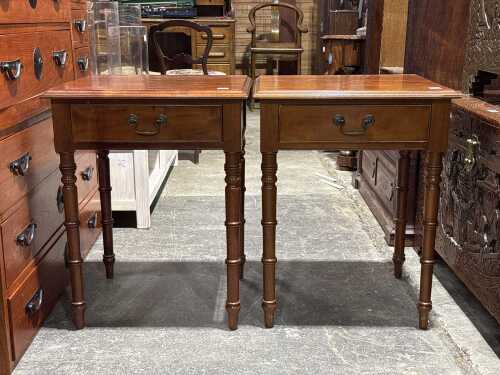 Pair of Victorian style mahogany nightstands
