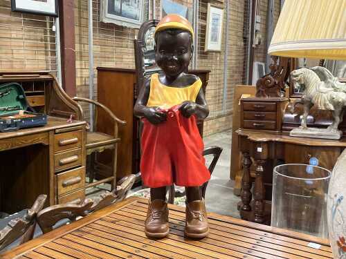 French ceramic figure, Little Rascal Brother 1986 manufactured by Optimum Paris