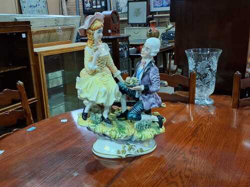 Capodimonte porcelain figure of a romantic couple.