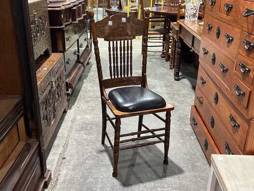 Antique timber dining chair
