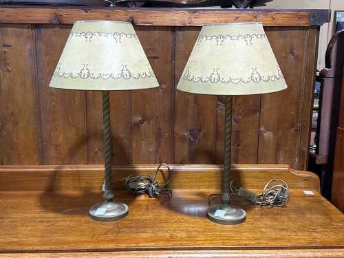 Pair of Laura Ashley brass table lamps