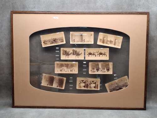10 framed antique stereoview photographs of Egypt