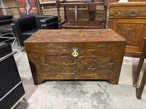 Vintage Chinese camphorwood trunk