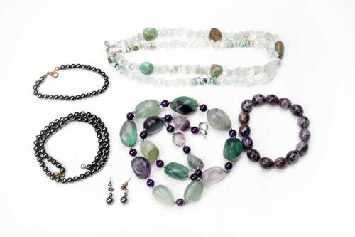 A collection of gemstone jewellery