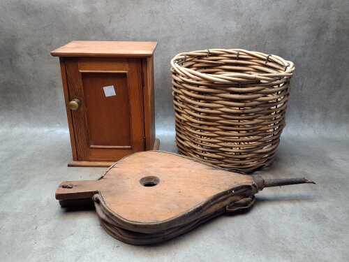 Assorted antique timber items