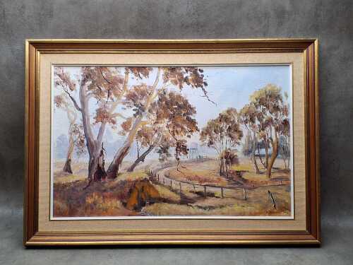 Barbara Bartel (working 1973), Colour of Autumn 1973, acrylic painting on board