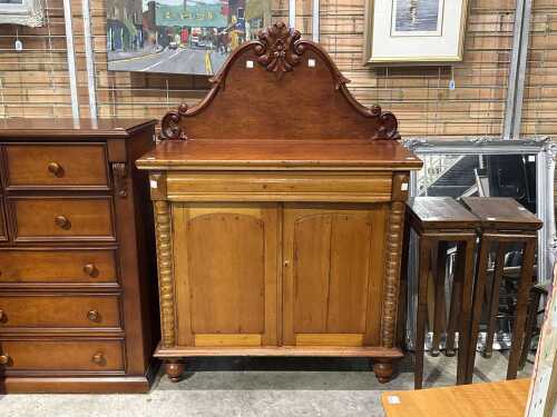 Victorian-style cedar chiffonier cabinet