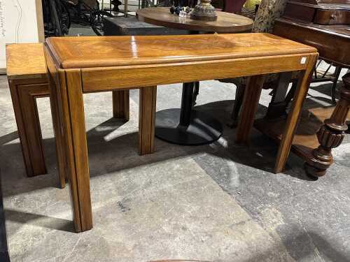 Timber parquetry console table